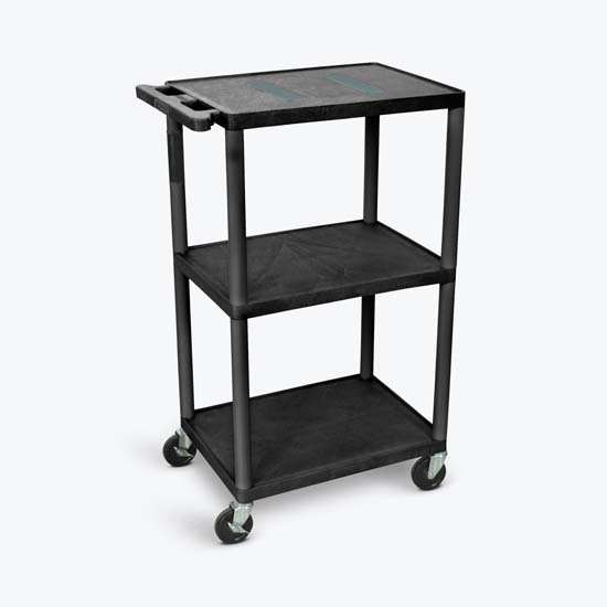 Luxor LE42-B Black Endura 3 Shelf A/V Cart Luxor LE42-B Black Endura 3 Shelf A/V Cart