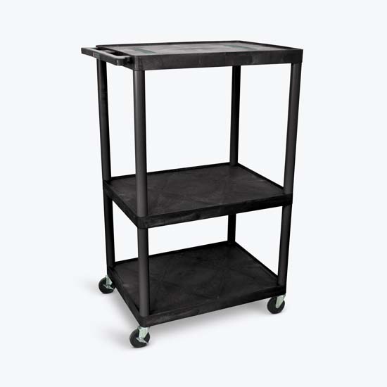 Luxor LE54-B Black Endura 3 Shelf A/V Cart Luxor LE54-B Black Endura 3 Shelf A/V Cart