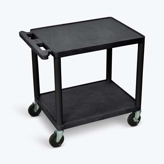 Luxor LP26E-B Black 2 Shelf A/V Cart 26" H Luxor LP26E-B Black 2 Shelf A/V Cart 26" H