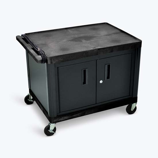 Luxor LP27CE-B AV Cart with Locking Cabinet 27" H Luxor LP27CE-B AV Cart with Locking Cabinet 27" H