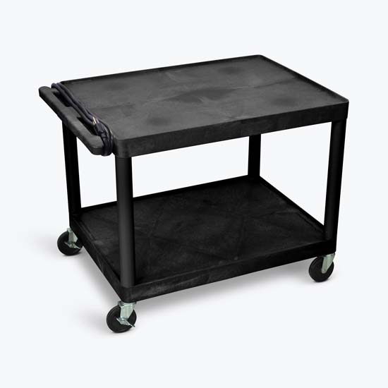 Luxor LP27E-B 32 x 24 2 Shelf Black Endura Presentation Cart 27"H Luxor LP27E-B 32 x 24 2 Shelf Black Endura Presentation Cart 27"H