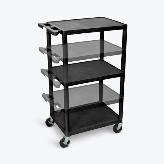 Luxor LPDUO-B Black Endura Presentation Cart Multi Height Luxor LPDUO-B Black Endura Presentation Cart Multi Height