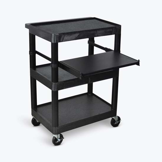 Luxor LT34-B Black 3 Shelf Endura Presentation Cart Luxor LT34-B Black 3 Shelf Endura Presentation Cart