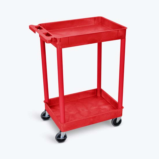 Luxor RDSTC11RD 2 Shelf Tub Cart Red Luxor RDSTC11RD 2 Shelf Tub Cart Red