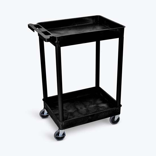 Luxor STC11-B 2 Shelf Black Tub Cart Luxor STC11-B 2 Shelf Black Tub Cart