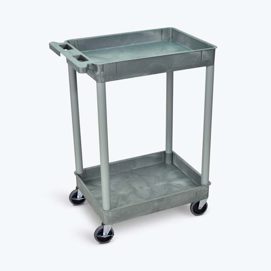 Luxor STC11-G 2 Shelf Gray Tub Cart Luxor STC11-G 2 Shelf Gray Tub Cart