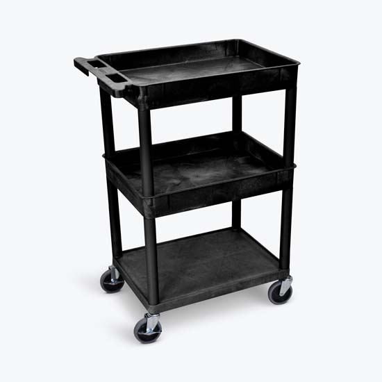 Luxor STC112-B 3 Shelf Black Tub Cart Luxor STC112-B 3 Shelf Black Tub Cart