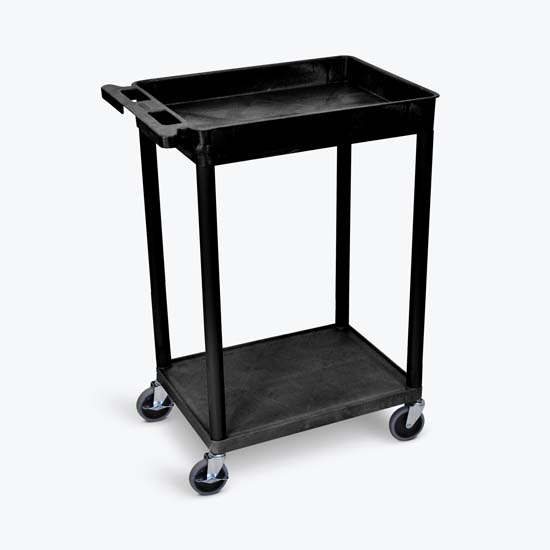 Luxor STC12-B 2 Shelf Black Tub Cart Luxor STC12-B 2 Shelf Black Tub Cart