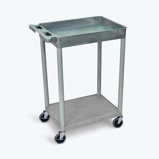 Luxor STC12-G 2 Shelf Gray Tub Cart Luxor STC12-G 2 Shelf Gray Tub Cart