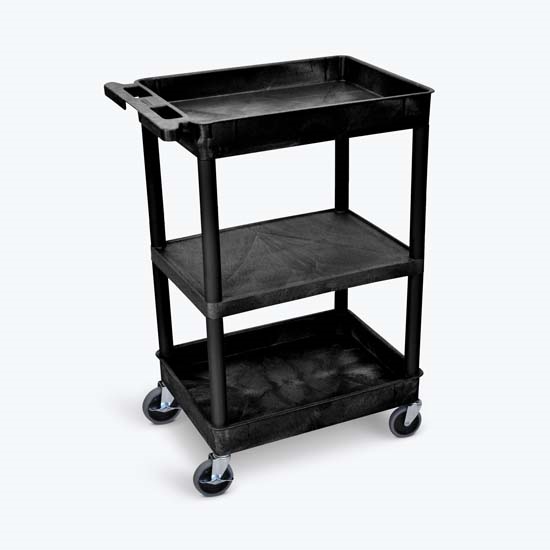 Luxor STC121-B 3 Shelf Black Tub Cart Luxor STC121-B 3 Shelf Black Tub Cart