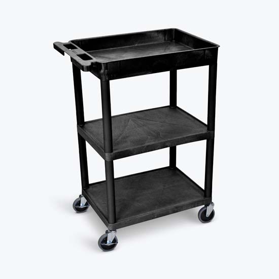 Luxor STC122-B 3 Shelf Black Tub Cart Luxor STC122-B 3 Shelf Black Tub Cart