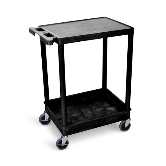 Luxor STC21-B 2 Shelf Black Tub Cart Luxor STC21-B 2 Shelf Black Tub Cart