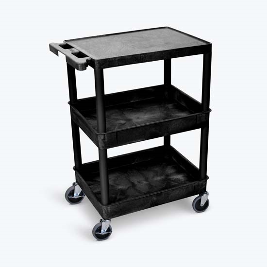 Luxor STC211-B 3 Shelf Black Tub Cart Luxor STC211-B 3 Shelf Black Tub Cart