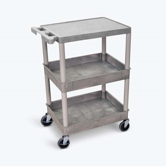 Luxor STC211-G 3 Shelf Gray Tub Cart Luxor STC211-G 3 Shelf Gray Tub Cart