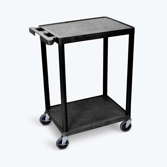 Luxor STC22-B 2 Shelf Black Cart Luxor STC22-B 2 Shelf Black Cart