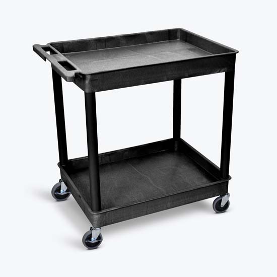 Luxor TC11-B 2 Shelf Large Black Tub Cart Luxor TC11-B 2 Shelf Large Black Tub Cart