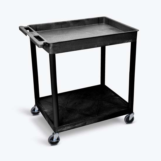 Luxor TC12-B 2 Shelf Large Black Tub Cart Luxor TC12-B 2 Shelf Large Black Tub Cart