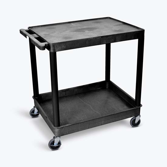 Luxor TC21-B 2 Shelf Large Black Tub Cart Luxor TC21-B 2 Shelf Large Black Tub Cart