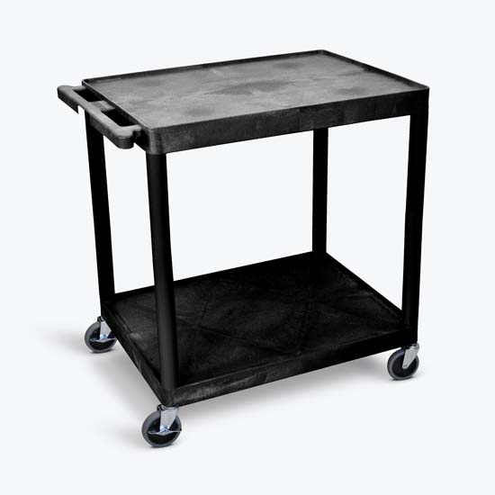 Luxor TC22-B Large Flat Shelf Cart - Two Shelves Luxor TC22-B Large Flat Shelf Cart - Two Shelves