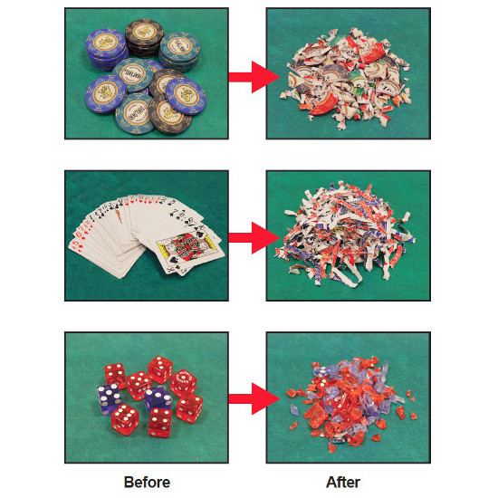 Formax FD 87 Cross-Cut Casino Shredder - Before & After Shredding